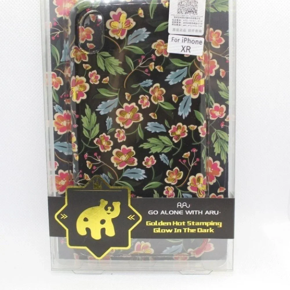 iPhone XR Floral tpu gold stamp case